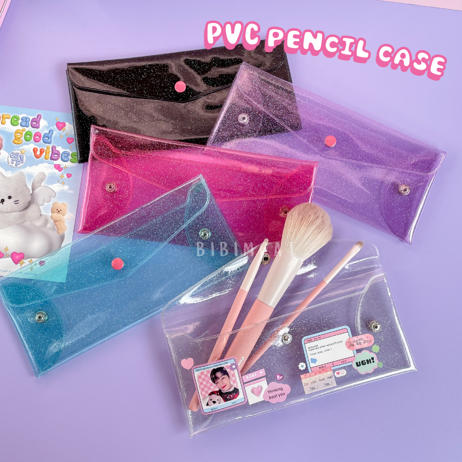 

Jelly Glitter Pencil Case Pouch Brush / Tempat Kuas Make Up PVC Multi Fungsi