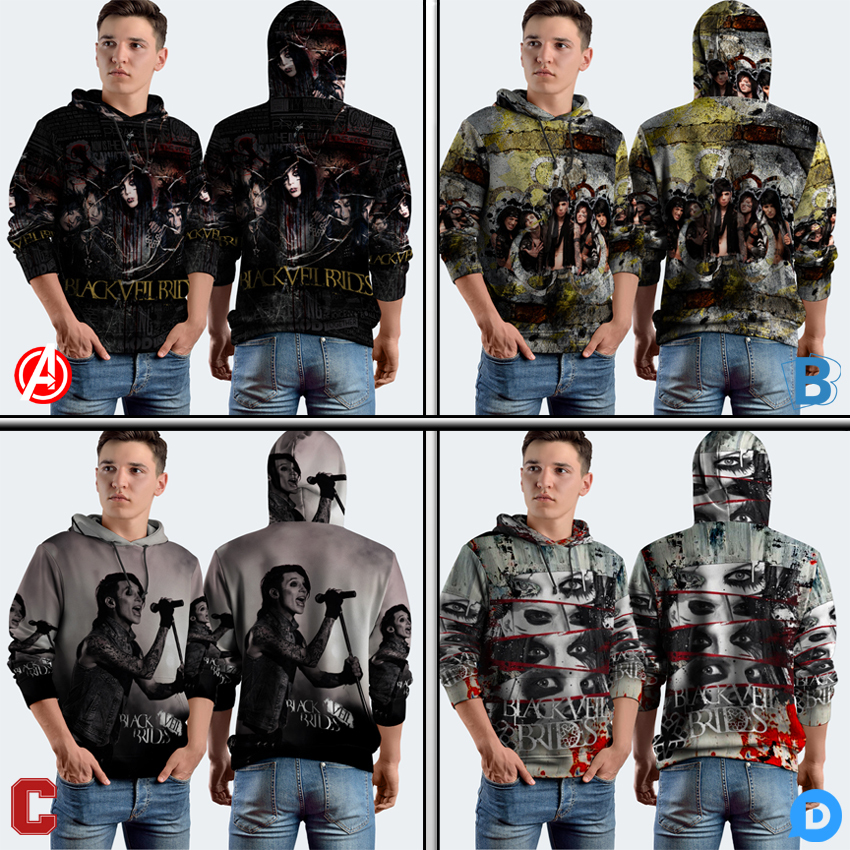 Jaket Hoodie Black Veil Brides Hoodie Jumper Fullprint Casual Pullover Hoodie Full Print New Casual 