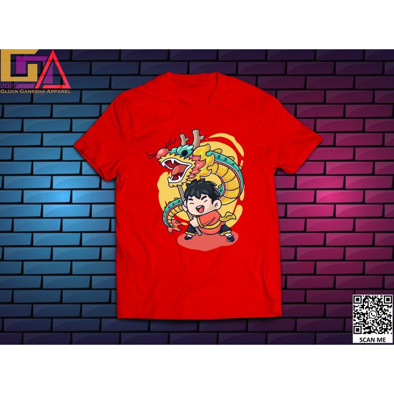 Kaos tahun baru china/kaos Imlek 2024/ Kaos merah pria / kaos merah wanita
