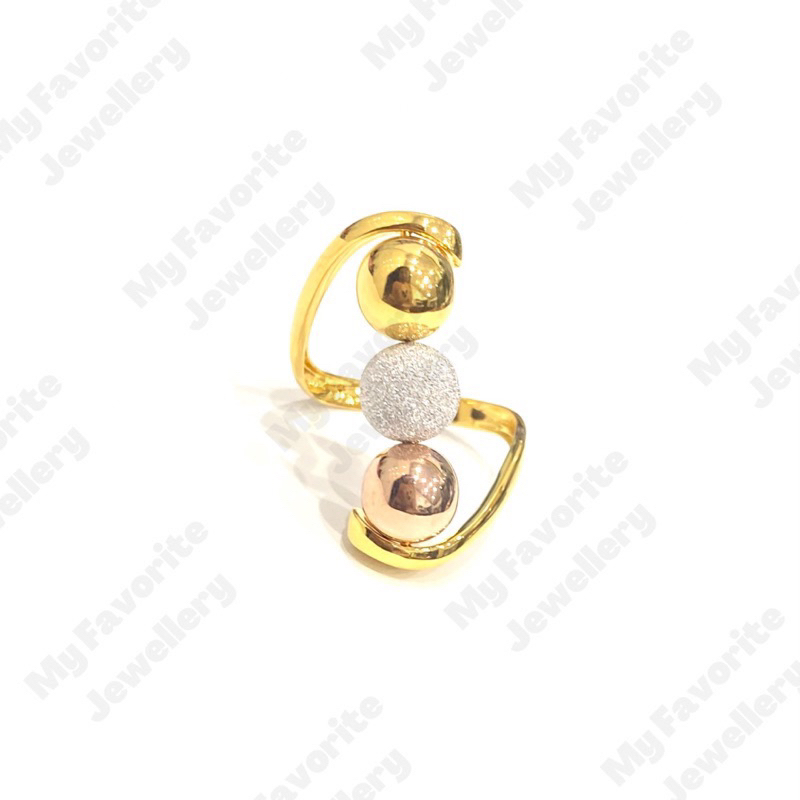 Cincin Susun Wanita Bola Bola Pasir Uk18 Cincin Emas Asli Kadar 875