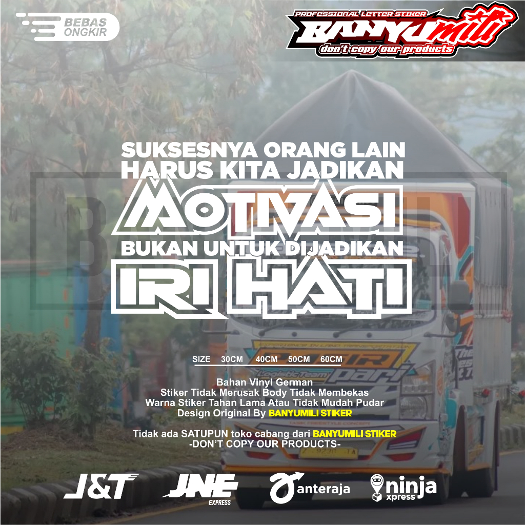 Stiker kaca truk kata motivasi cutting stiker kaca truk pickup mobil motivasi iri hati