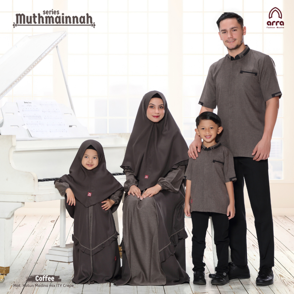 Baju Sarimbit Muslim Keluarga lebaran Terbaru 2024 - Koko Gamis Kekinian Kondangan Couple Family Aya