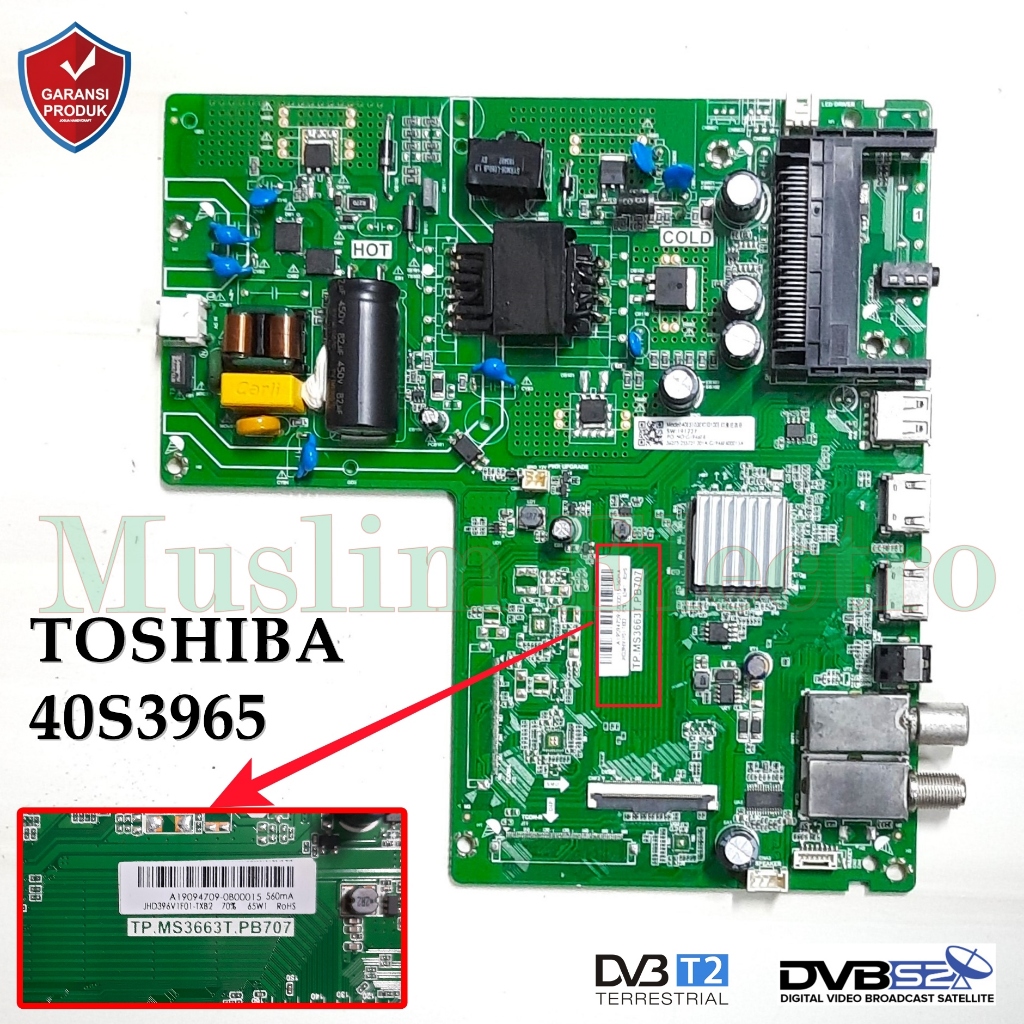 Mainboard LED TV Toshiba 40S3965