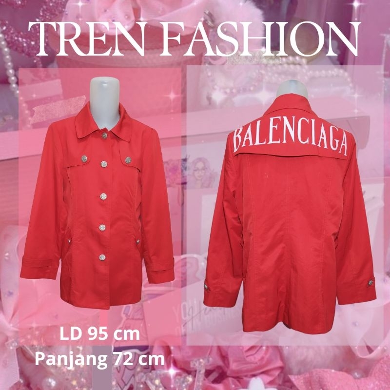 BLAZER COAT CROP MERAH fullfuring
