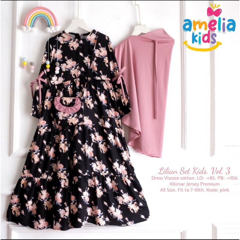 ( Bisa COD ) Lilian Set Dress Kids by Amelia
