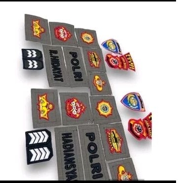 Atribut Bordir Polri Polres Brimob Timbul 3D