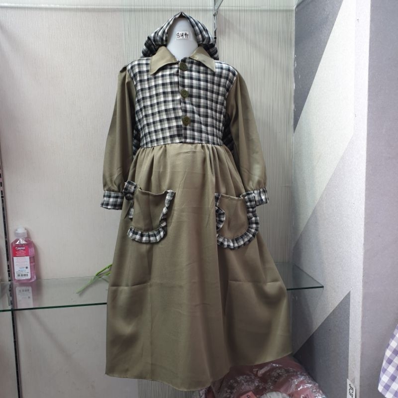 Gamis anak Kotak-kotak shakila