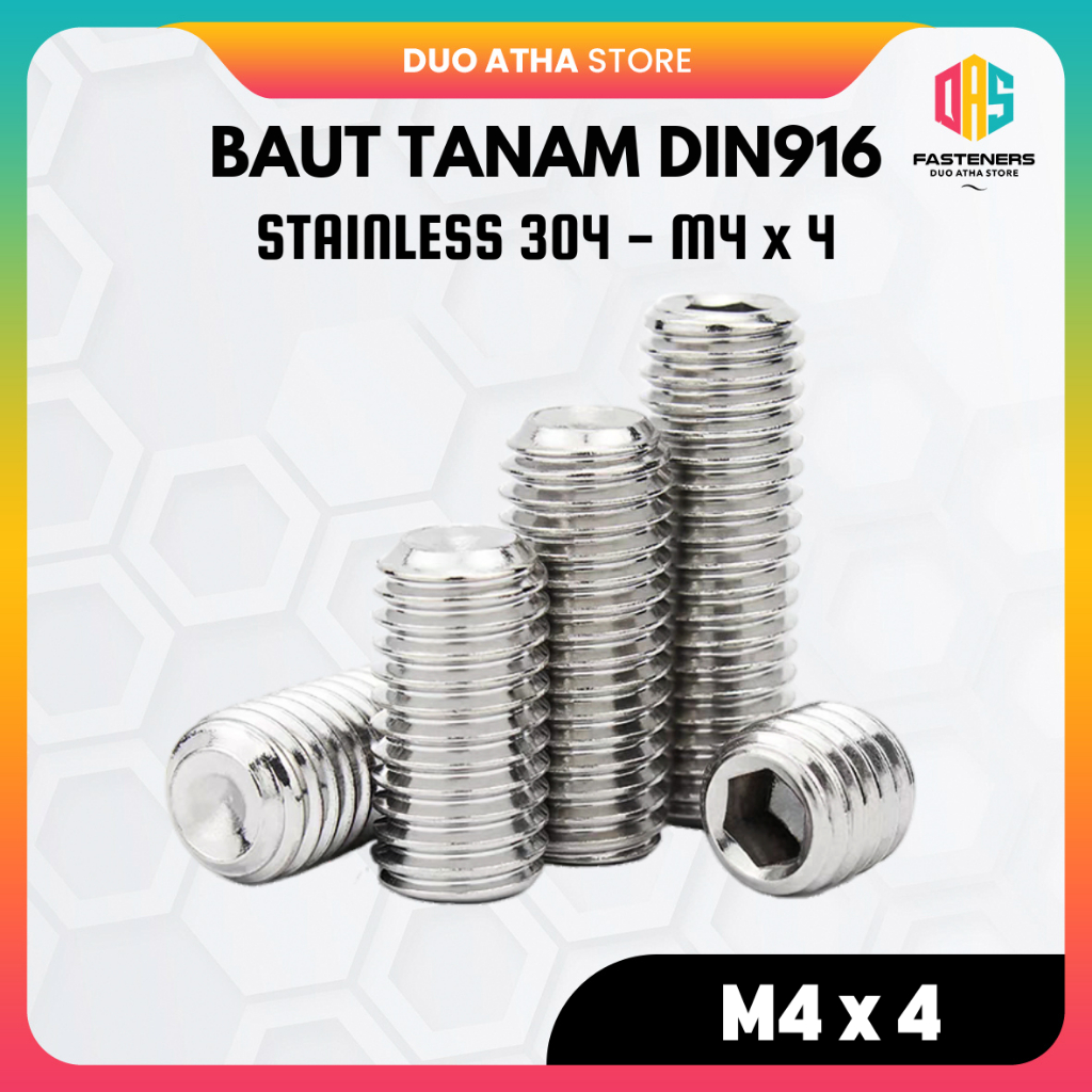 Baut Tanam L M4 x 4 / L-Set Socket M4x4 Stainless SS304