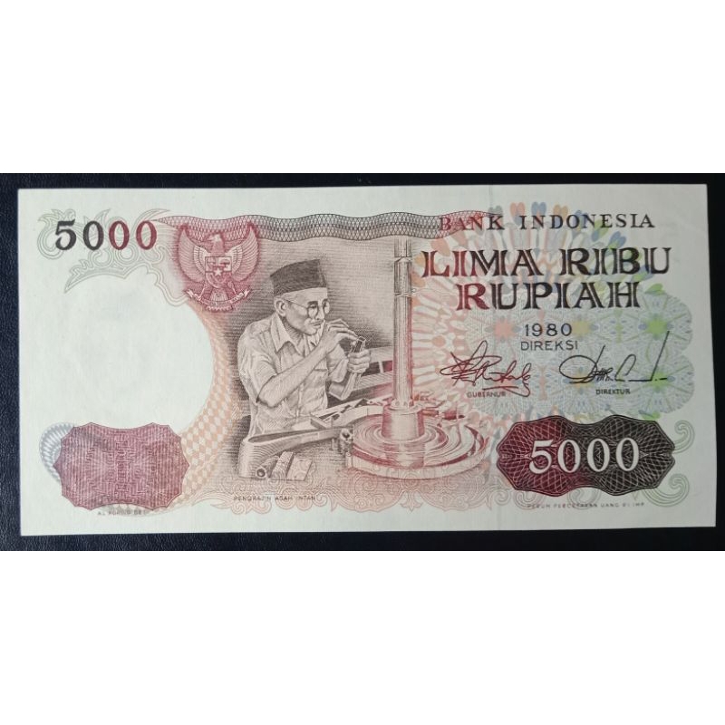 UANGKUNO 5000 RUPIAH ASAH INTAN THN 1980