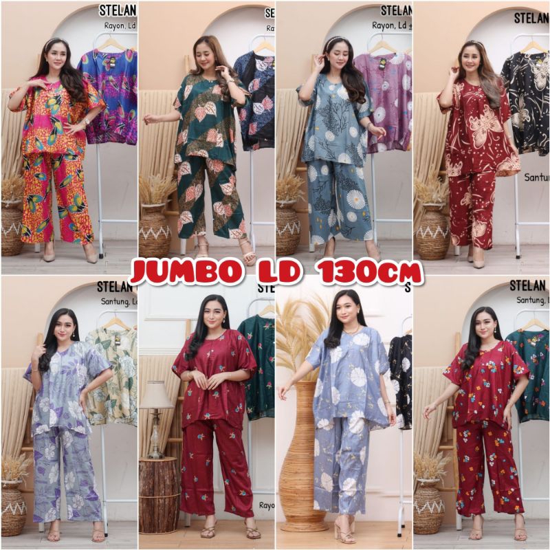Setelan Celana Panjang Wanita JUMBO LD 130cm Baju Tidur Wanita Jumbo