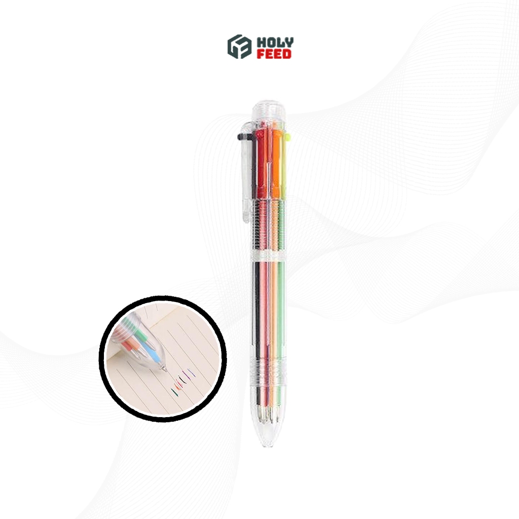 

Pena 6 Warna Pulpen 6 Warna Bolpoin 6 Warna Color Pen 6 in 1 Multicolor Ballpoint Pen Multifu