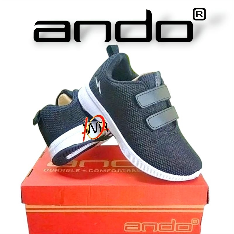 SEPATU ANDO BSC HITAM PUTIH & PINK  PREKAT SIZE 29-36 ORIGINAL