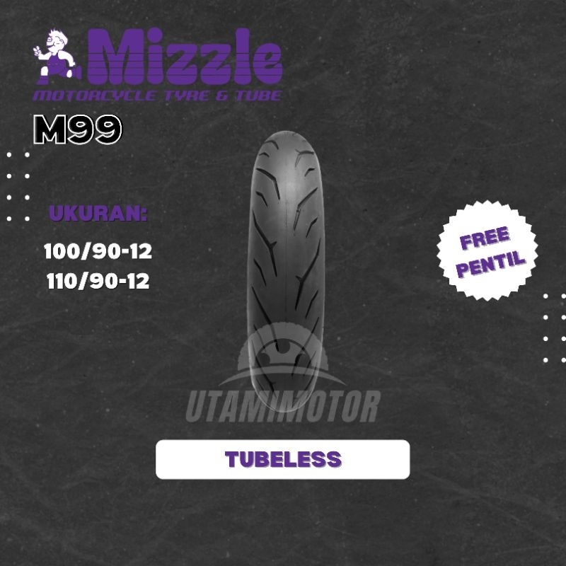 BAN MOTOR MIZZLE M99 RING 12 100/90-12 110/90-12 TUBELESS