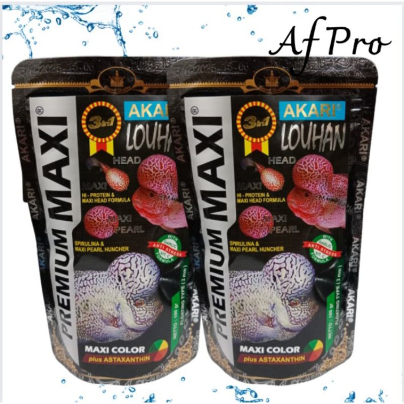AKARI PREMIUM MAXI LOUHAN 100GR MAKANAN IKAN LOUHAN