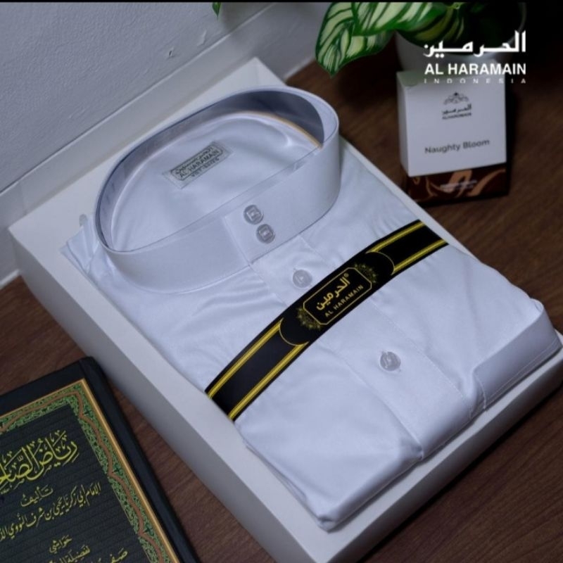 (COD)Jubah Haramain Putih/Hitam polos dan salur/alharamain/original