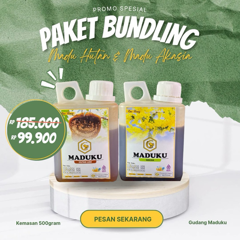 

Paket Bundling Madu Hutan Liar + Madu Akasia kemasan 500gram