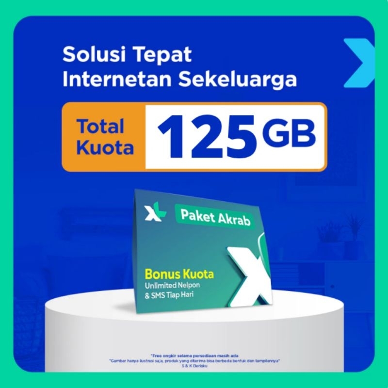 Paket Data XL Akrab Hingga 125GB Masa Aktif 29 Hari