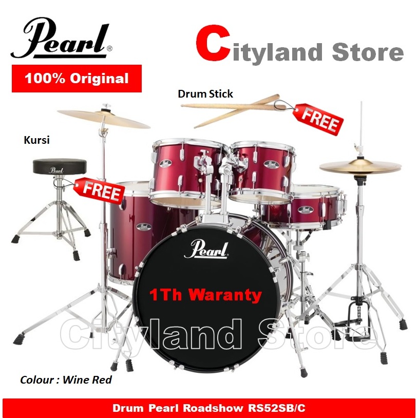 Drum Pearl Roadshow rs52sb/c Tanpa Cymbals ( 5 Pcs Drum Set )