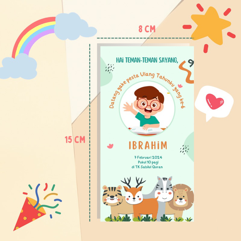 Undangan Ulang Tahun Anak Desain Lucu