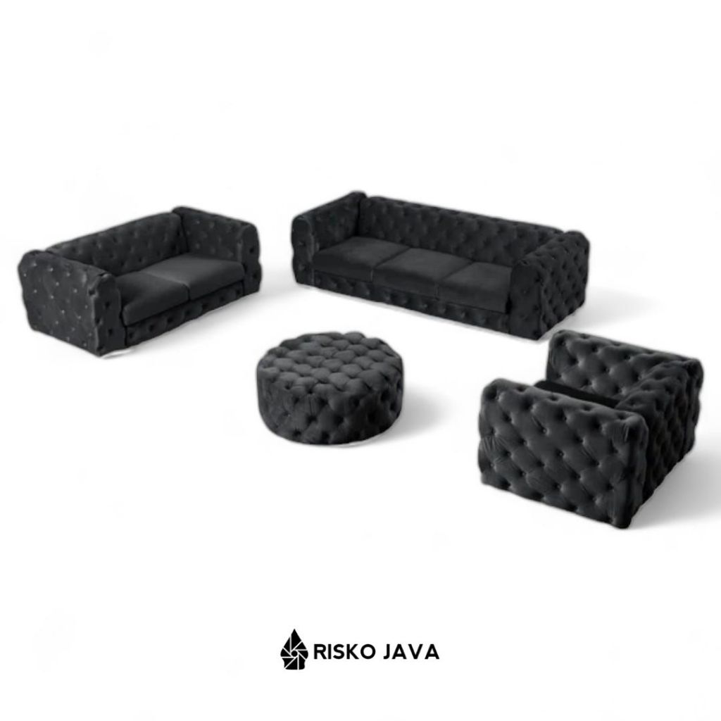 Set Sofa Chesterfield / Set Sofa Chesterfield + Puff / Set Sofa Chesterfield Seater 3 2 1 / Set Sofa