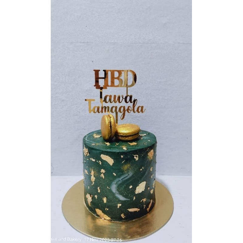 

Cake Emerald Green Marble Fondant Uk 18cm / Cake Modern/ Cantik Cake Ultah