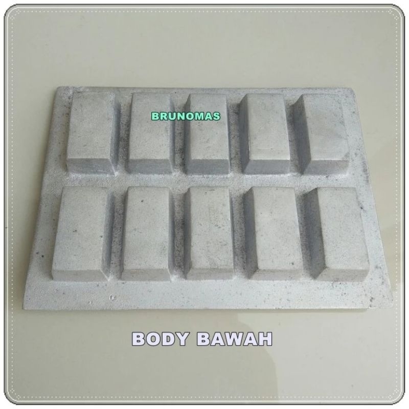 Cetakan kue bolu balok kotak bahan almunium tebal