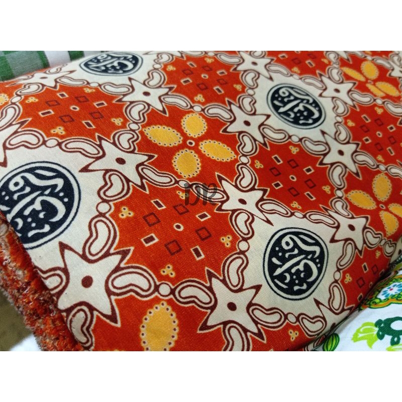 BAHAN KAIN BATIK SERAGAM QIROATI TPQ OREN ECERAN METERAN