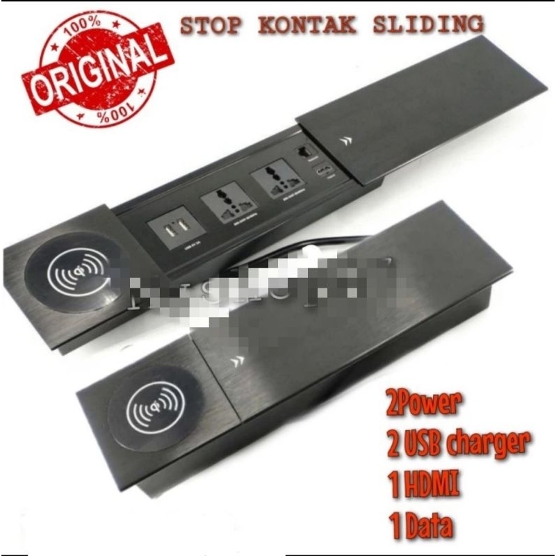 Stop Kontak Sliding ( 2-Geng, 2-USB, HDMI + DATA)