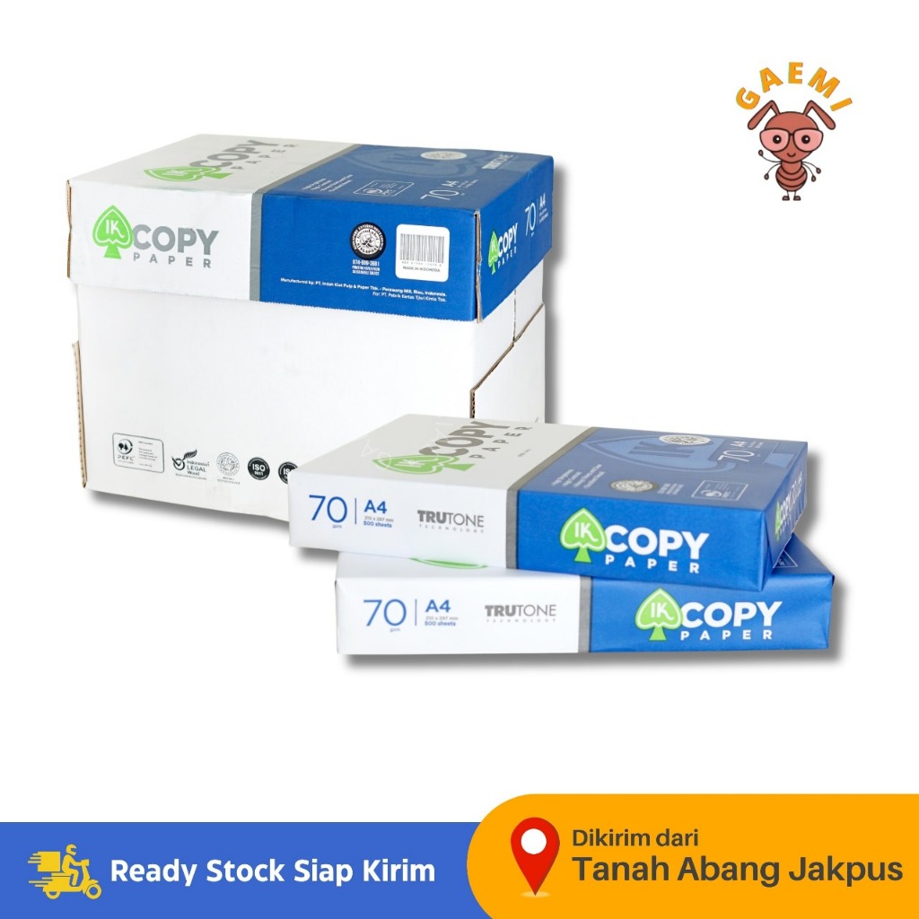 

Kertas HVS A4 Copy Paper Blue 75g dan IK Copy Paper 70g Per 1 Dus ( 5 Rim ) RB9