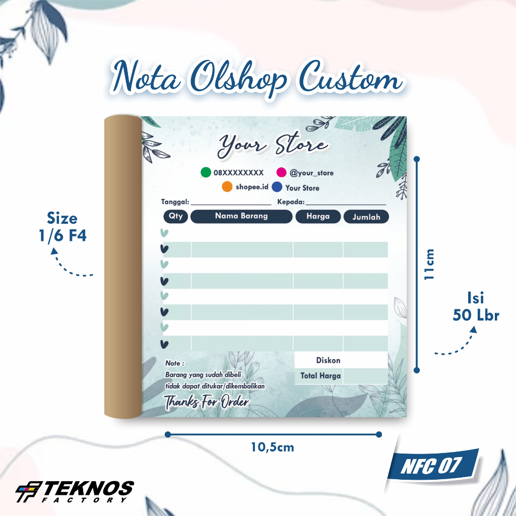 

NOTA OLSHOP CUSTOM 2 PLY NOTA LAUNDRY MURAH