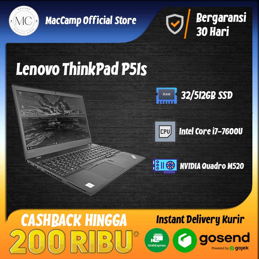 LENOVO THINKPAD P50 / P51s / P52s / P70 / W540 - 2nd BERGARANSI