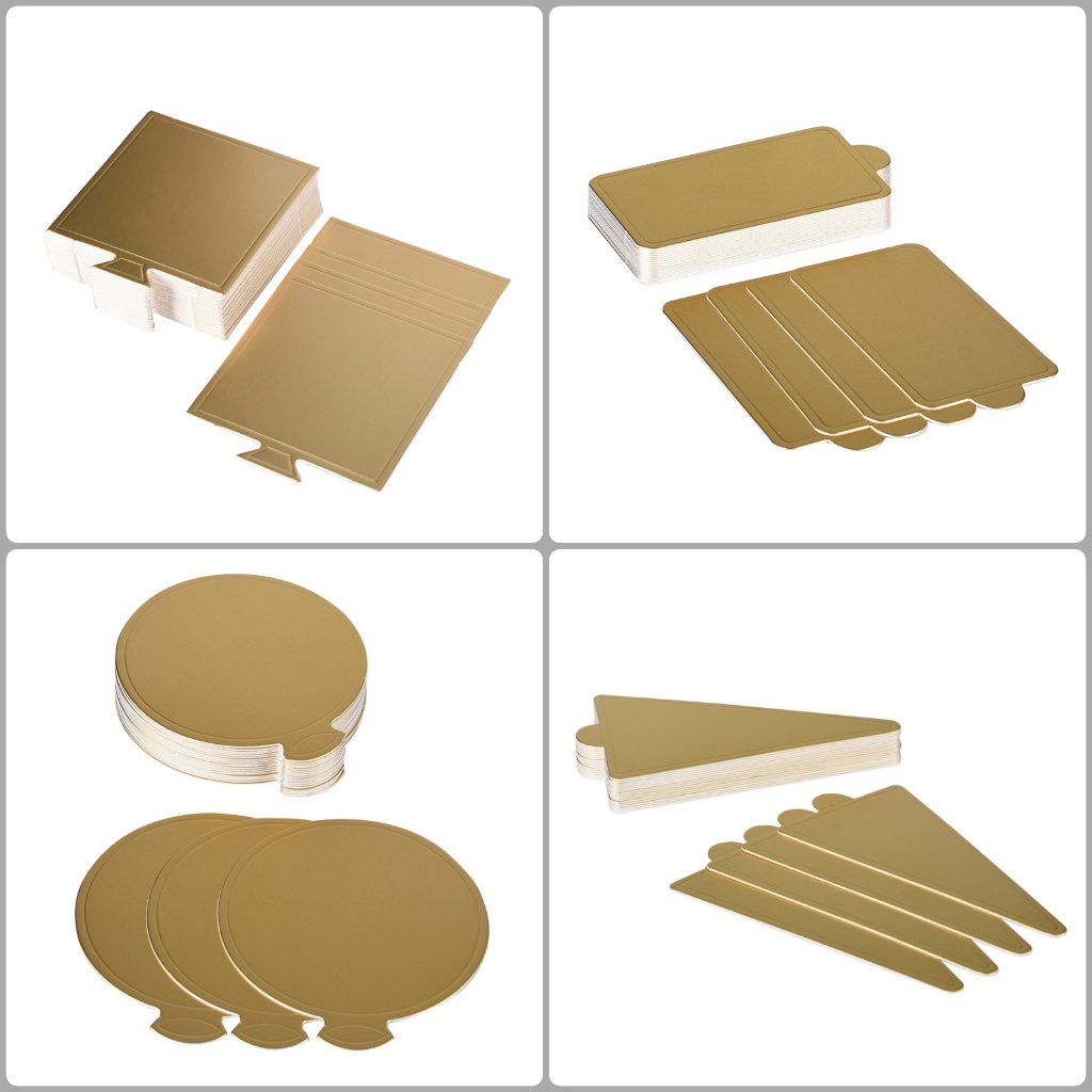 aiGooTan - ALAS CAKE GOLD - Tatakan Kue Mini Slice Cake Board Cakeboard Papan Emas Murah Medan