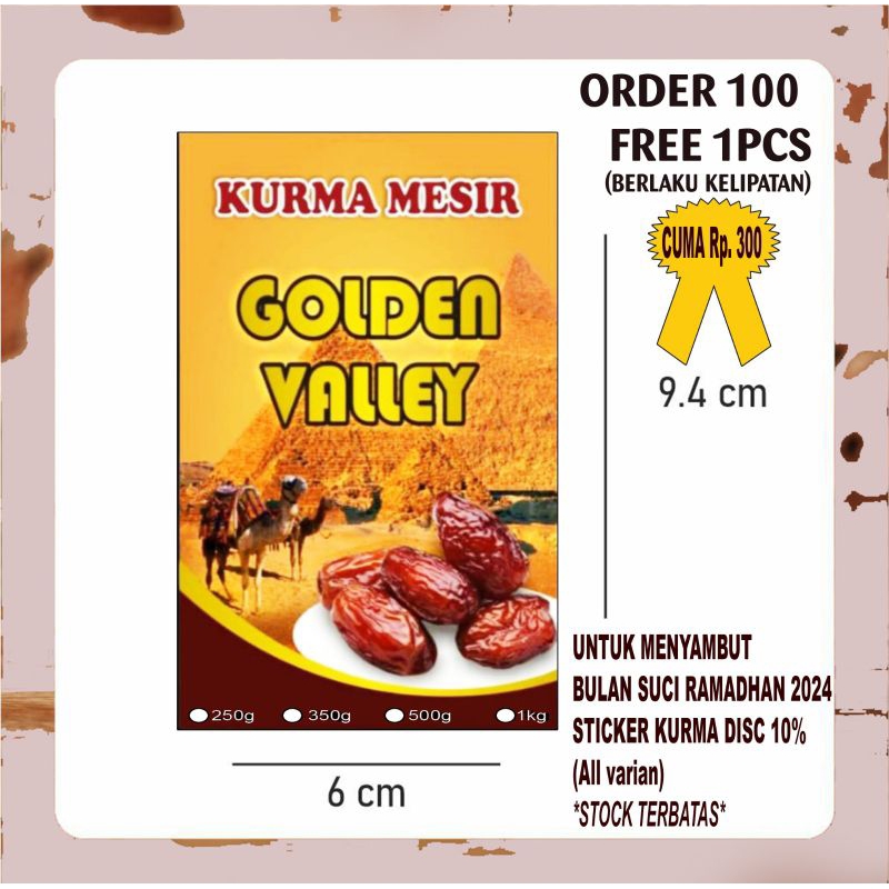 STICKER KURMA / STICKER KURMA SUKARI / LABEL KURMA / BEST SELLER / KURMA SUKARI/ STICKER KURMA SYUKA