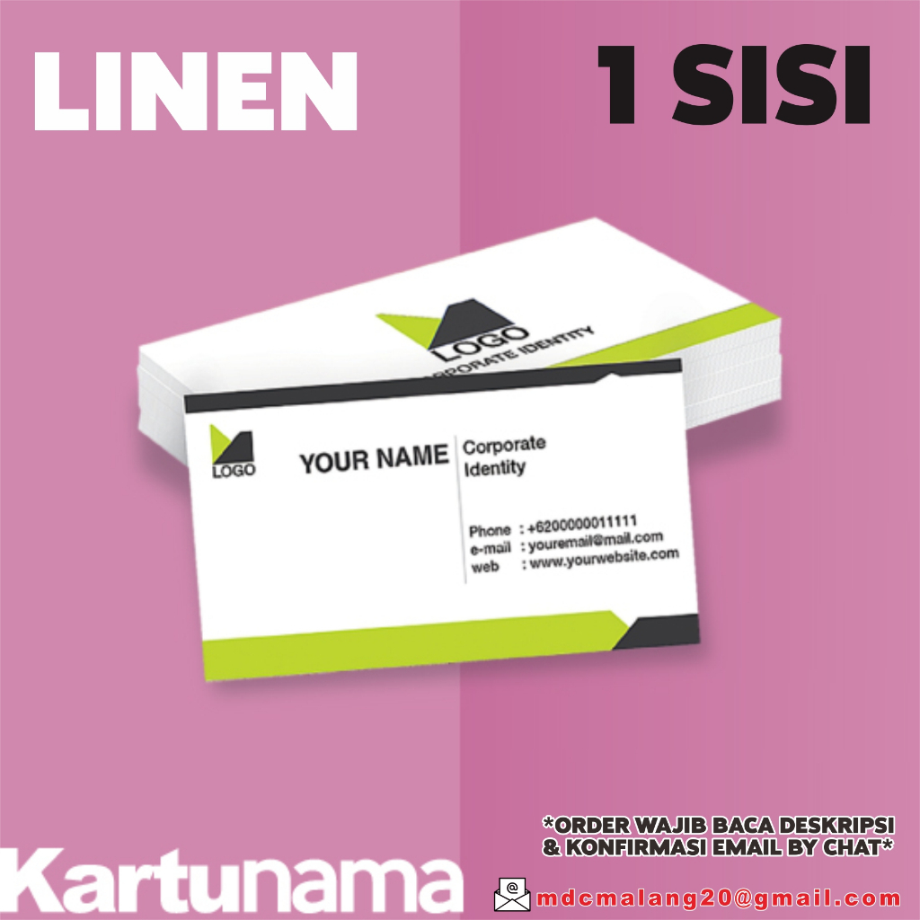 

KARTU NAMA LINEN 1 SISI 100 PCS FREE BOX MURAH