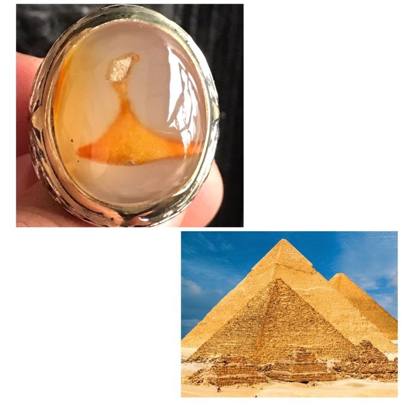GOLDEN CHALCEDONY SEMI COMBONG MOTIF GUNUNG EMAS PYRAMIDE ANTIK TOP COLECTOR ITEM