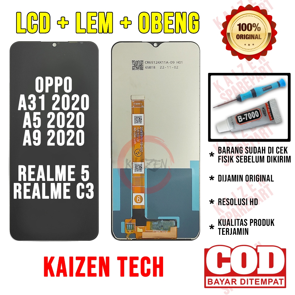Lcd Oppo A31 2020 / A5 2020 / A9 2020 / Realme 5 / 5i / C3 Original OEM Quality Lcd Fullset