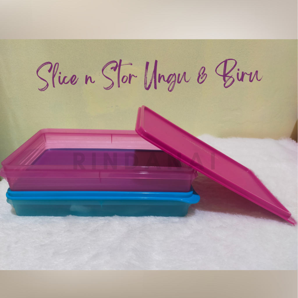 Slice n Stor tupperware/Wadah Makanan kotak/Wadah makanan Tupperware mewah dan ori