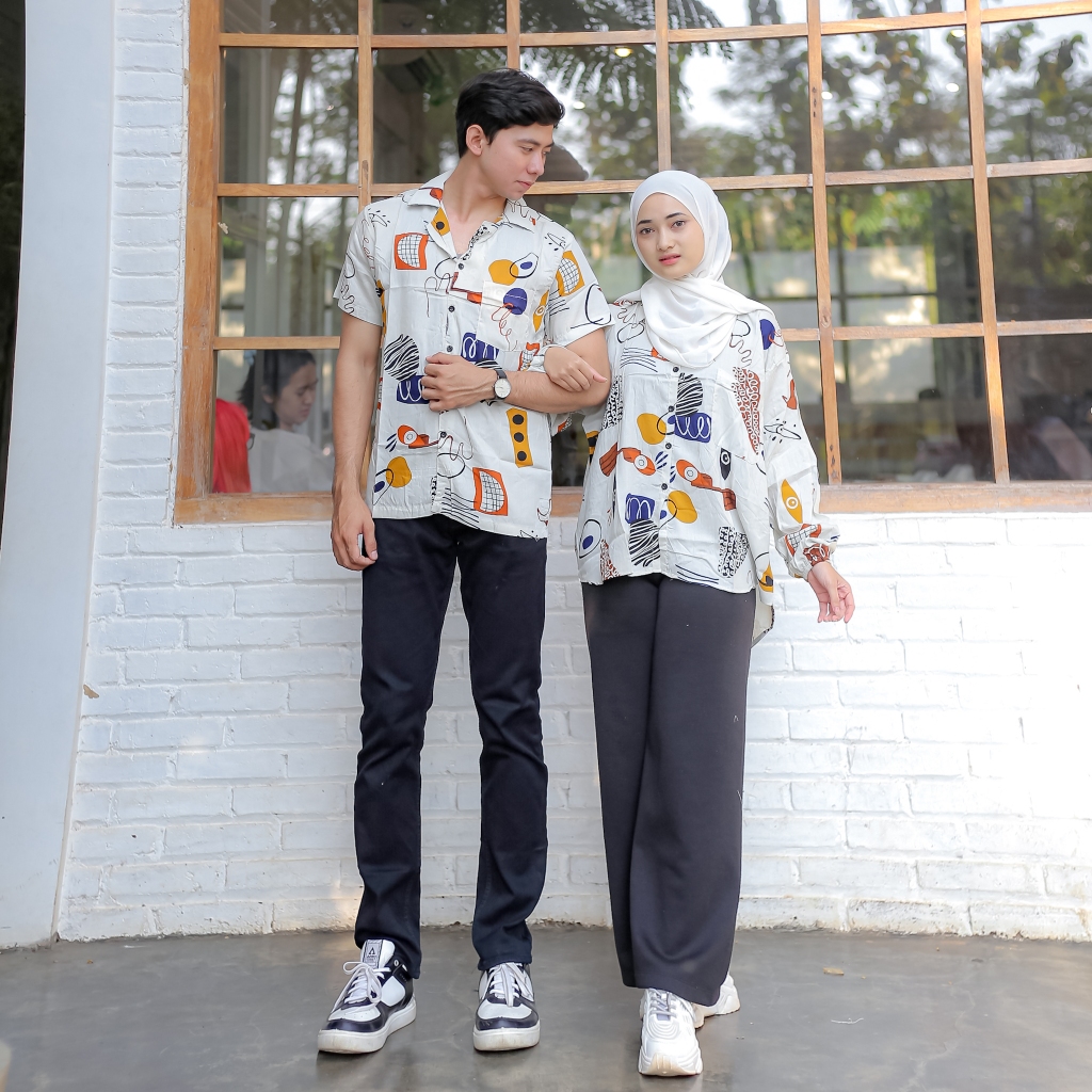 Kemeja Vintage Couple Pasangan Kekinian kasual