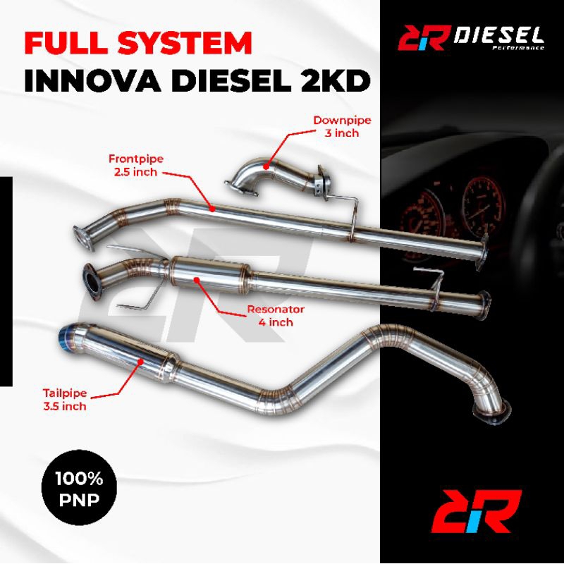 knalpot full system innova diesel 2kd knalpot innova