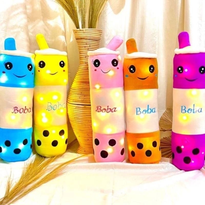 Boneka Boba Guling LED Nyala Bahan Lembut Murah