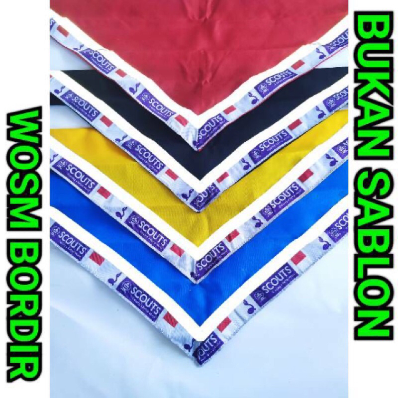 WOSM BORDIR,SCARF PRAMUKA LIST SCOUT WOSM BORDIR BUKAN SABLON