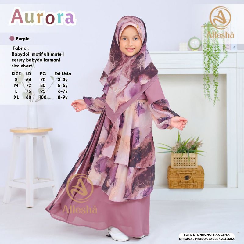 Aurora Syari Set kids usia 3-11 tahun