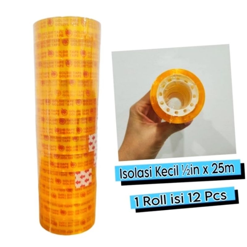 

12 Pcs Isolasi kado bening/Solasi bening 1/2inchi × 25 m Tebal