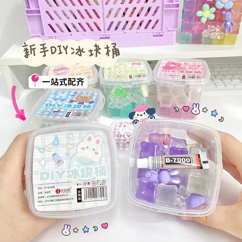 [randomstuff] Set DIY Mini Ice Cube Aesthetic Pastel Color Bucket Es Batu Mainan Dacoration Set Leng