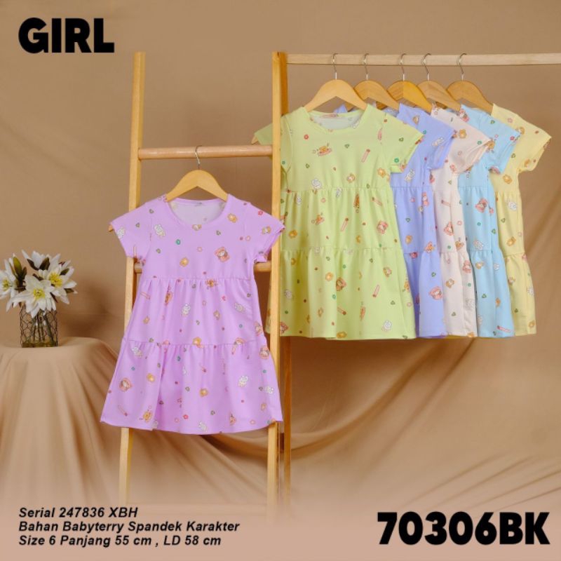 Lemone Dress Anak Daster Anak Babyterry 70306BK Banyak Motif Baju Harian Anak