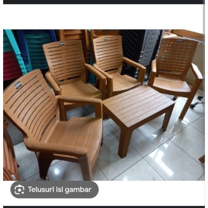 Kursi Napolly Set - Kursi Santai Plastik - Kursi Teras Plastik