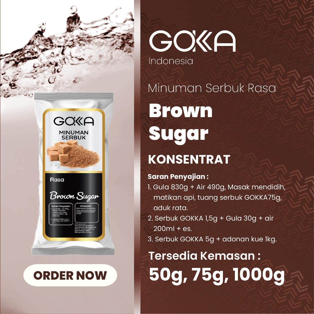 

Minuman Powder Brown Sugar / Bubuk Brown Sugar Gokka Kemasan 50gr