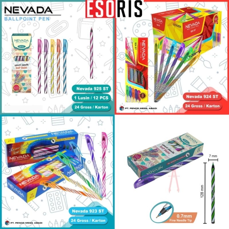 

(ES) E7C2 Pen Bodi Ulir Nevada Pulpen ulir Pulpen Ulir Tinta Hitam