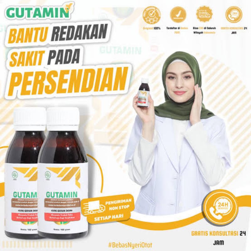 Madu Gutamin Herbal Original untuk Rematik Asam Urat Kolesterol Nyeri Sendi 170 gram