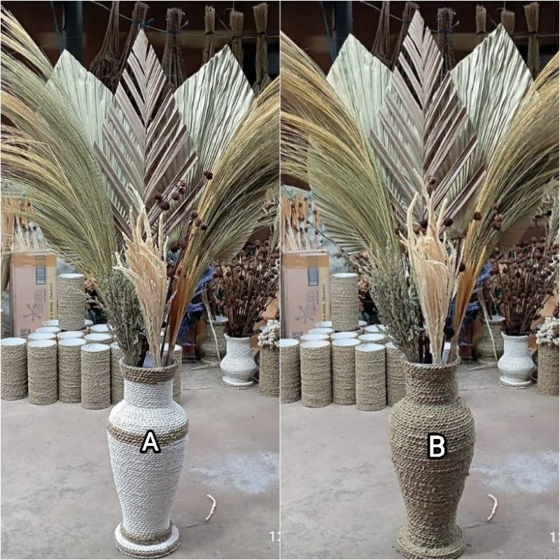 Bunga kering hiasan ruang tamu / bunga kering set vas / Dekorasi